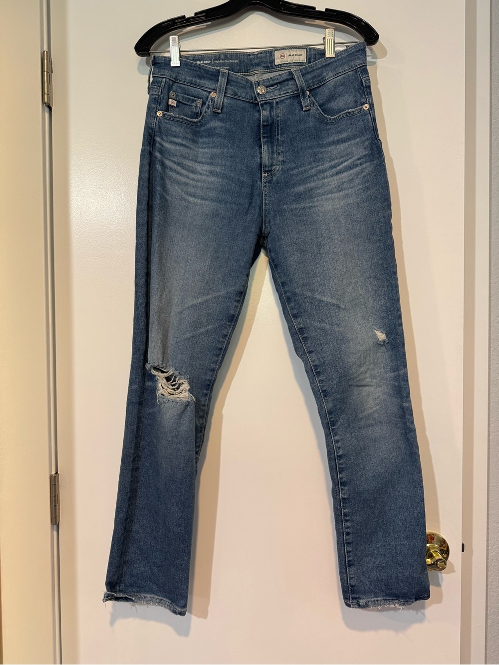 AG Adriano Goldschmied Mari Crop High Rise Slim Straight Jeans Size 28